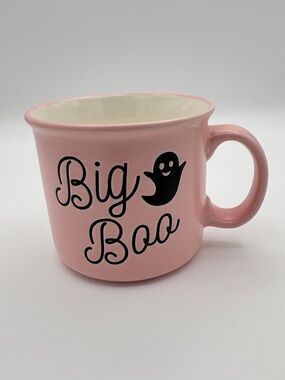 Ghost Themed Pink Mug "Big Boo" Cobwebs & Cauldrons